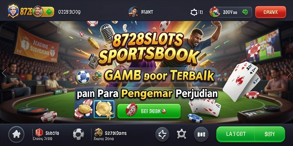 Tampilan antarmuka 8728SLOTS dengan akses mudah ke berbagai taruhan olahraga.
