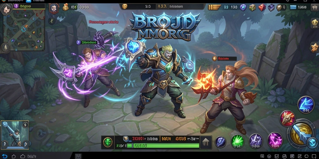 Tampilan gameplay BROJP yang menegangkan dalam petualangan MMORPG.