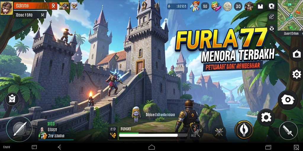 Gambaran gameplay FURLA77 menampilkan strategi pertahanan menara yang intens.