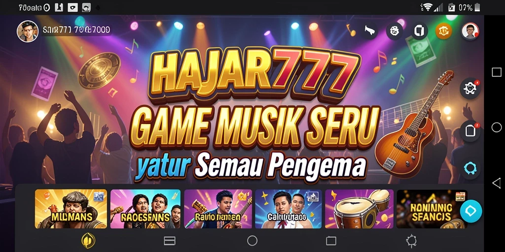 Tampilan gameplay seru dari <strong>HAJAR777</strong> dengan berbagai lagu menarik.