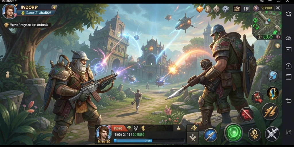 Screenshot gameplay INDORP yang menunjukkan pertempuran strategis yang mendebarkan.