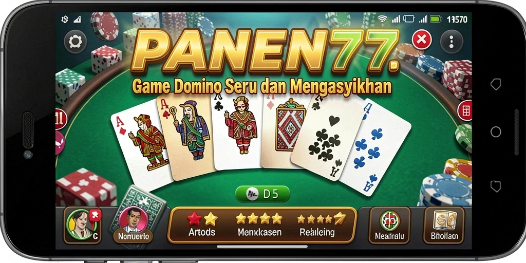 Tampilan gameplay seru dari PANEN77, permainan domino yang mendebarkan.