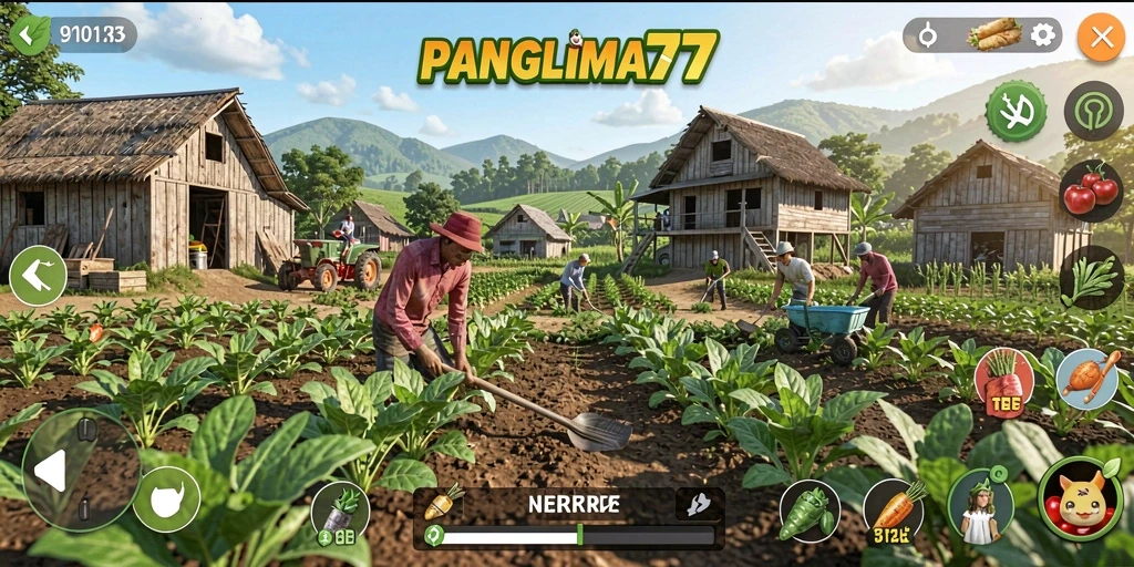 Tampilan gameplay seru farmer di PANGLIMA77.