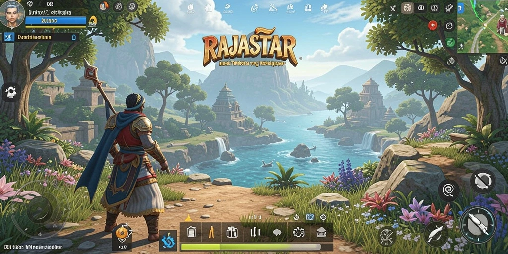 Tampilan gameplay RAJASTAR yang menakjubkan dalam dunia terbuka.