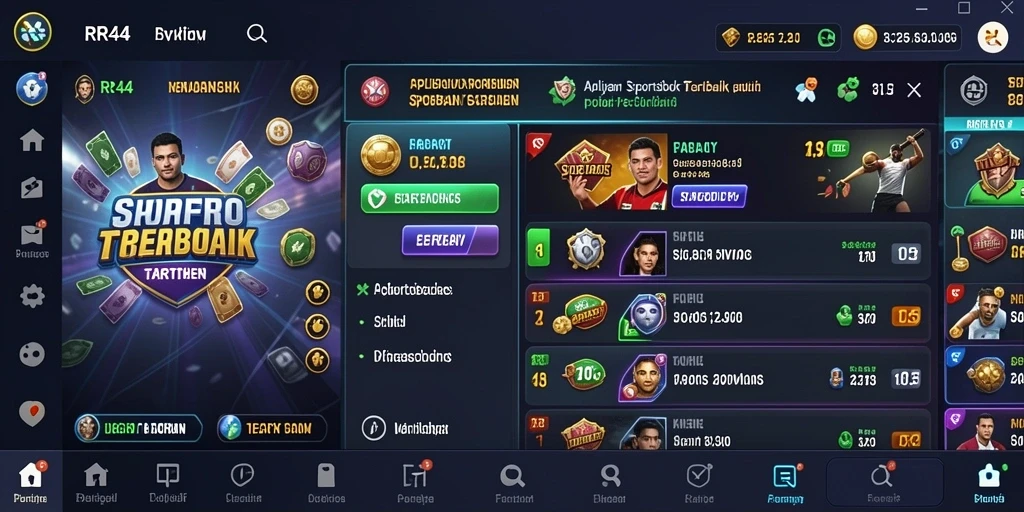 Screenshot utama RR44 yang menampilkan gameplay Sportsbook yang menarik.