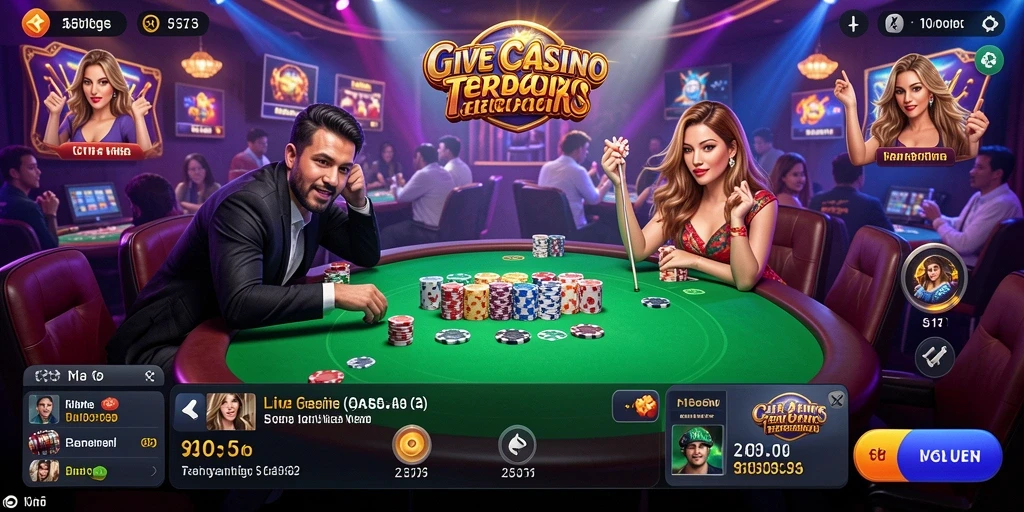 Tampilan gameplay S13 menampilkan dealer langsung dan suasana kasino yang nyata.