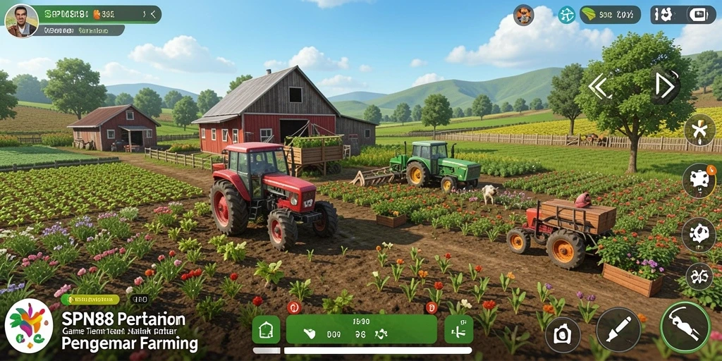 Screenshot gameplay SPN88 yang menampilkan aktivitas bertani seru.