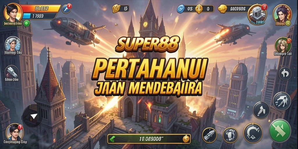 Tampilan menara dan musuh dalam aksi pertempuran Tower Defense.