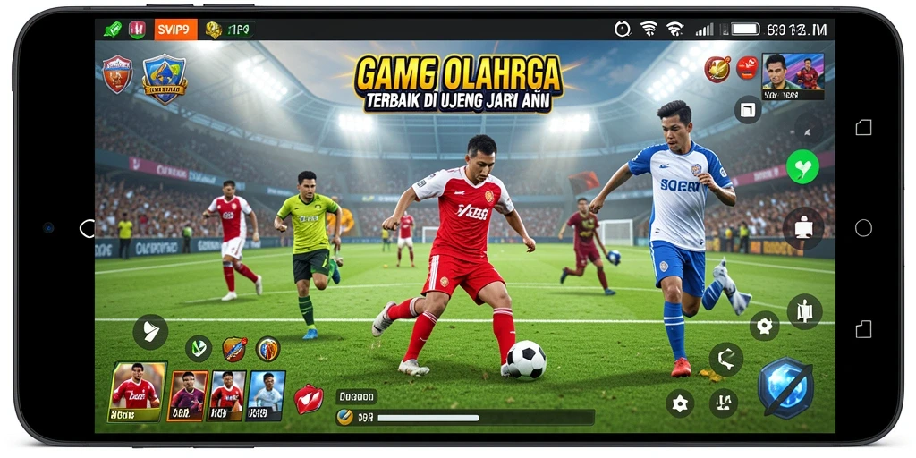 Tampilan gameplay olahraga yang seru dan mendebarkan.