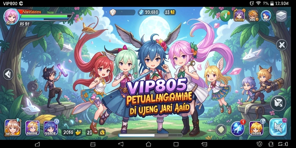 Tampilan gameplay menampilkan pertarungan karakter anime yang seru dan grafis menakjubkan.