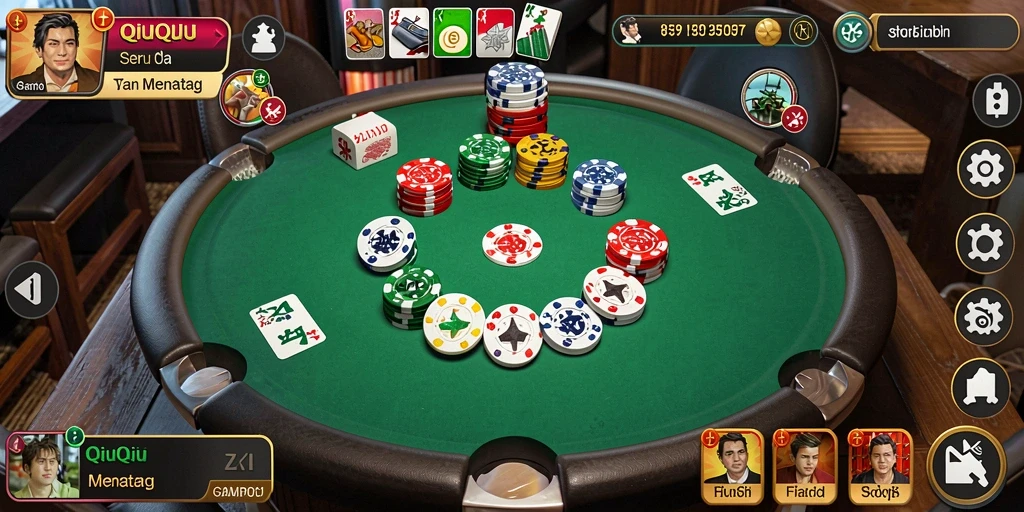 Gameplay QiuQiu yang seru di ZK7 dengan interaksi pemain.